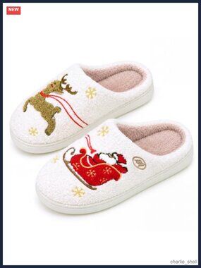 Fuzzy Memory Foam Slippers Slip-On Non-Slip Indoor Outdoor House Shoes
